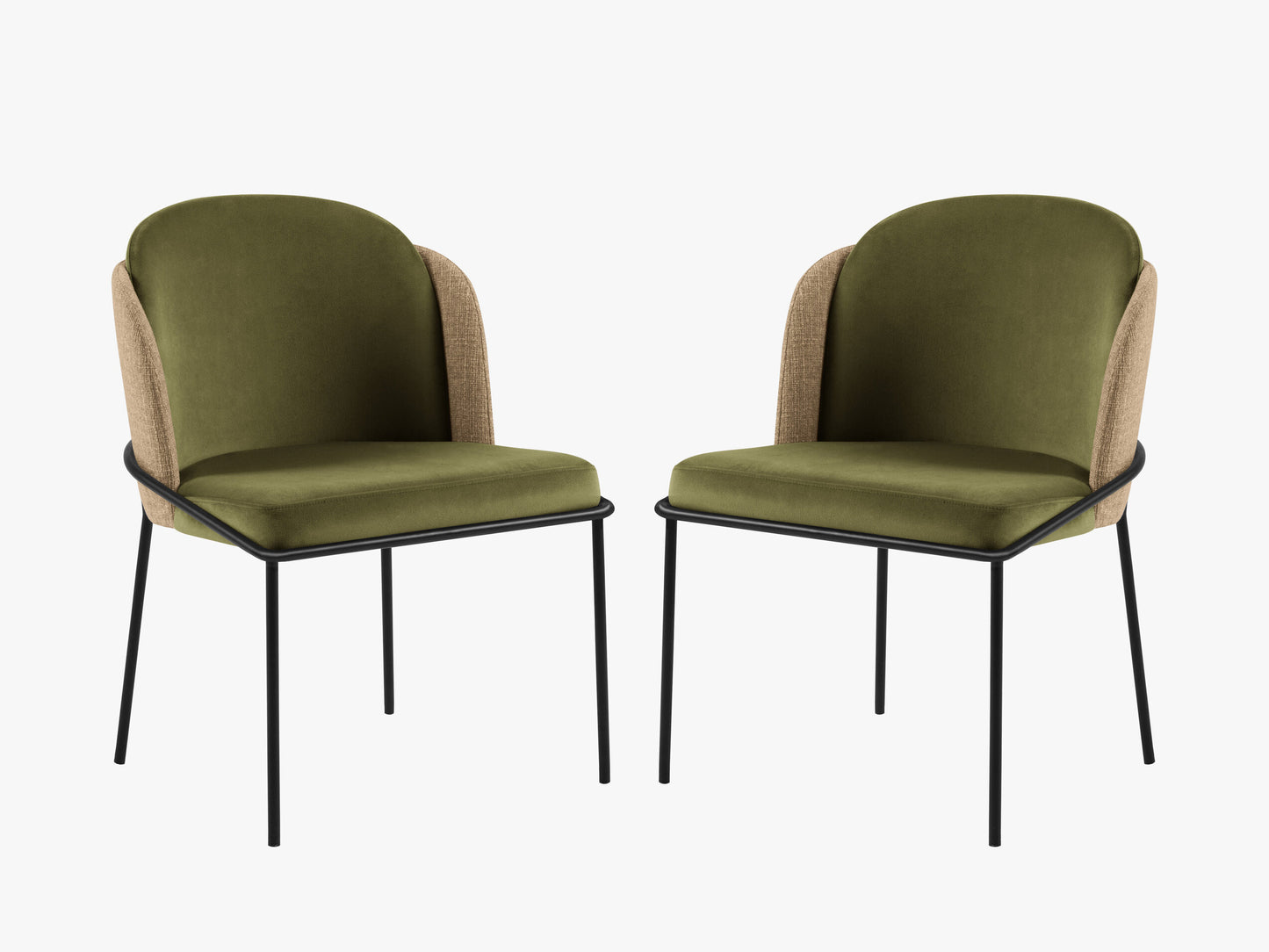 Limmen Structured fabric (Matu3) / Velvet (Sal08) / Dark beige melange / Green 0