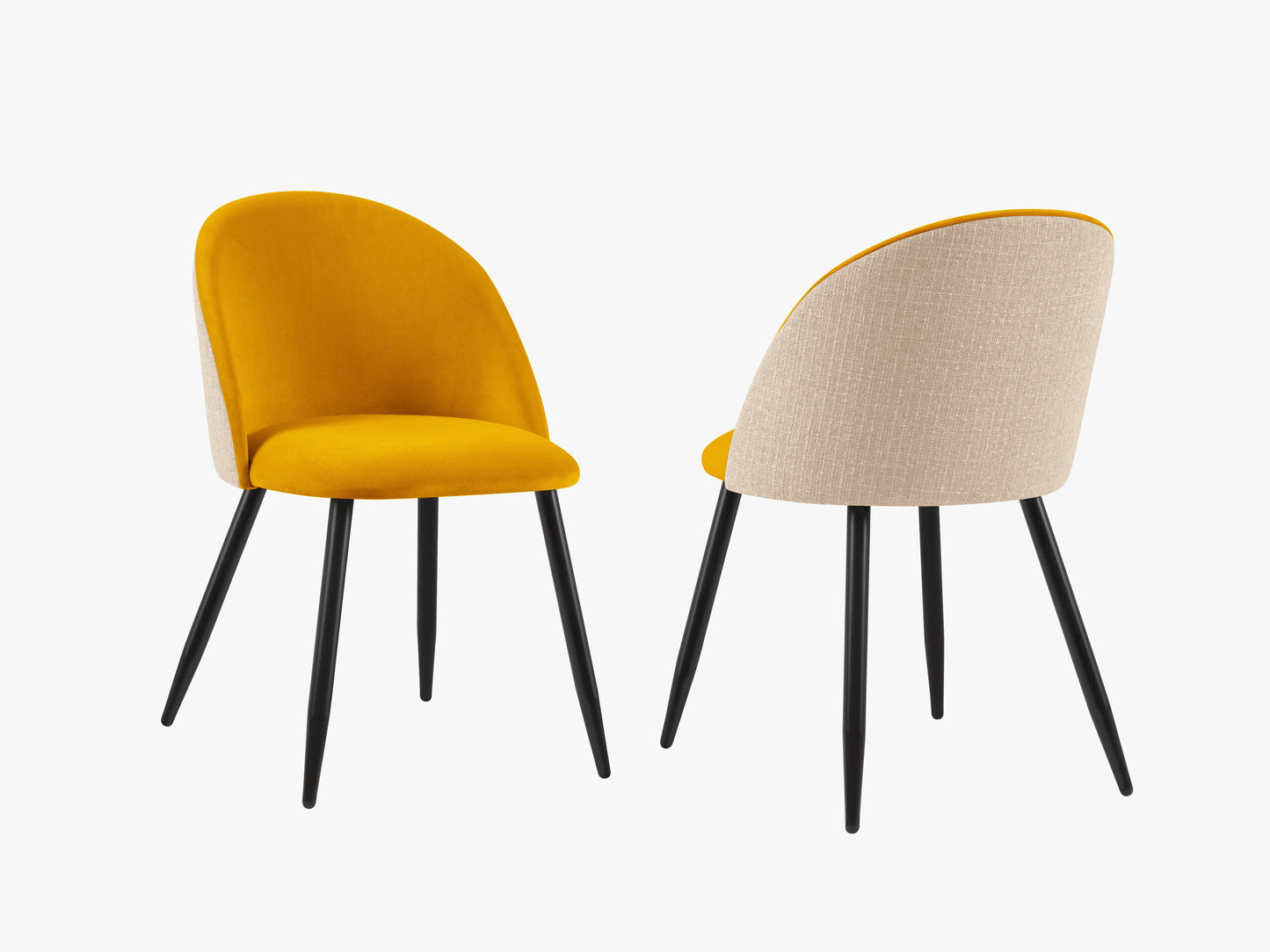 Rayan Velvet (Sal10) / Structured fabric (Matu1) / Yellow / Light beige melange 0