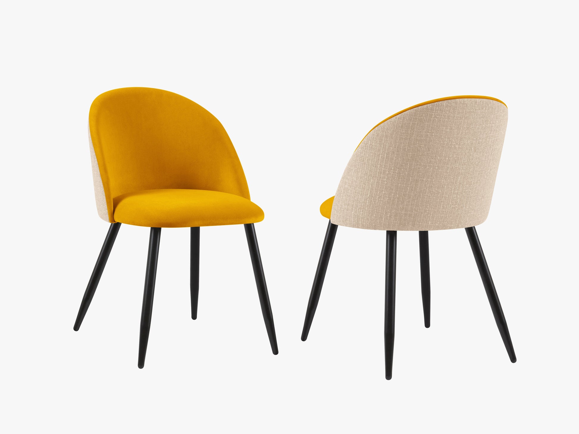 Rayan Velvet (Sal10) / Structured fabric (Matu1) / Yellow / Light beige melange 0